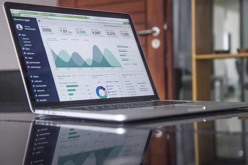 Digital marketing analytics on laptop